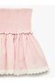 High Waist A-Line Skirt with Lace Detail - 3