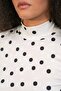 Women's White Satin Surface Polka Dot Half Turtleneck Sleeveless Blouse Hzl26S-Bd1400141 - 4