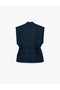 Linen Look Sleeveless Blazer Vest with Tie Detail and Pockets - 7