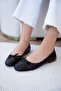 Juliet Bowknot Genuine Leather Flat Women's Bitter Brown Ballerinas - 4