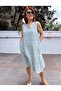 Kolberli Lined Brode Short Dress Cyan - 2