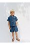 Boy's Cotton Blue Muslin Shirt Shorts Set - 3