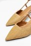 İst F80 Pointed Toe Straw Detailed Heeled Shoes - 3