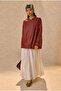 Asymmetrical Cut Leather Jacket Claret Red - 3