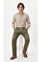 Men's Khaki Comfortable Fit Linen Muslin Trousers Lightweight Casual Thin Fabric with Back Pockets - 2