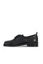 Black Leather Women's Low Heel Shoes - 3