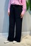 Women's Pocket Detailed Wide Leg Authentic Muslin Trousers 1023 Black - 3