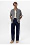 Oversize Openwork Striped Men's Shirt - 5