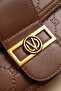 Logo Detailed Printed Women's Small Size Hand and Shoulder Bag Brown - 5