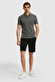 Men's Slim Fit Polo Collar Anthracite Melange Basic T-Shirt 50322347-Vr081 - 4