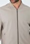 Beige Men's Seasonal Coat with Side Pockets and Zipper - 4