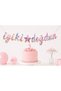 Pink Themed Floral Happy Birthday Wall Sign Can Be Hanged on Silk Birthday Ornament Party Decoration