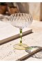 Footed Glass Ice Cream Bowl Green Yellow 240 ml