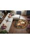 Sdt Floral Patterned Round Modern Woven Base Decorative Carpet Sdt1482 - 2