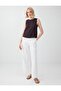 Acı Kahve 100% Linen Round Neck Sleeveless Woven Blouse - 2