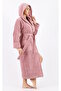 Hooded Collar Square Jacquard Bamboo Cotton Soft Absorbent Luxury Bathrobe - 3