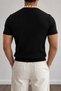 Men's Slim Fit Ribbed Knit T-Shirt Crew Neck Premium Cotton Basic Summer T-Shirt - 3