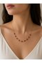 Red Evil Eye Beaded Gold Necklace |   Minimalist Stylish Women's Necklace with Eye Detail - 2