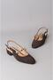 Seç 2657 chain detail genuine leather shoe (heel height: 3 cm) coffee suede - 5