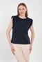 Women's Padded Sleeveless T-Shirt - Navy Blue - 2