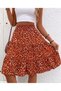 Women's Elastic Waist Layered Flared Skirt Viscose Cotton Fabric Boyy 55 cm - 5