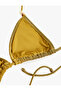 Beaded Detailed Textured Triangle Bikini Top - 5