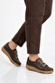 Brown Genuine Leather Orthopedic Women's Casual Shoes 401 Z - 3