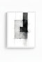 White Wooden Framed Abstract Geometric Pattern Painting - Black-White |   Huhu1241