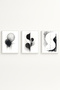White Wooden Framed 3 Piece Set Painting Huhu436 - Triple Painting Set White Frame
