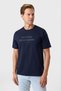 Relaxed fit navy blue printed crew neck t-shirt - 2