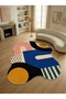 Sdt Pop-Art Modern Abstract Geometric Patterned Multi-Color Asymmetric Woven Base Decorative Carpet Sdt1503 - 2