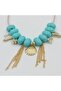 Bohemian String Necklace with Turquoise Beads and Seashell Detail - 2
