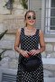 Buketli̇ Women's Square Collar Large Polka Dot Hem Flared Straps Combed Cotton Long Dress - 4