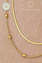 Kombin Steel Necklace - Steel Tarnish-Resistant 2-Piece Oval Dorica and Italian Chain 100% Steel Necklace 41+5cm - 4