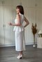 Beli Volan Detailed Midi White Dress - 6