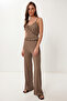 Flounced Blouse Trousers Crinkle Set Lfw0025 Vi̇zon - 3