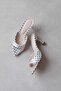 Franco Women's Heeled Satin Sandals Beige Polka Dot - 2