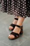 Alina genuine suede leather platform heeled shoes brown - 3