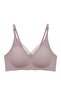 Seamless Bra - Lucent |   Brown Laser Cut Women's Bra with Front Cross Stripe Detail Without Underwire