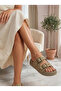Double Buckle Stone-Embellished Women's Slippers - 2