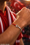 Red and White National Team Moon Star Fan Bracelet Adjustable Cord Unisex - 2