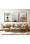 Mid Century Modern Wall Art for Living and Bedroom Print Canvas Black Framed Painting Home Decor Office Gift Set of 3 12x16 Inch FRAMED - 5