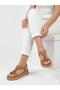 Women's full orthopedic soft soled sandal with rubber detail and stone decoration - 2