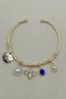 Gold Color Women's Charm Bracelet with Bee and Pearl Detail - Adjustable - 7