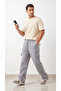 Men's Gray Parachute Fabric Commando Pocketed Clip-On (Adjustable Leg) Baggy Sweatpants - 8