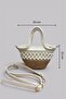Siena Mini Women's Bag - Handmade Straw Textured Shoulder and Hand Bag with Leather Pouch - 2