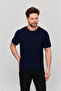 Men's Trend Short Sleeve Striped Casual Navy Blue Knitwear T-Shirt - 5