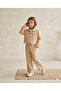 Beige 3-Piece Girls' Set – Denim Jacket with Tassel Detail, Basic T-Shirt, and Comfortable Cut Pants |   Stylish & Casual Combination - 4