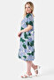 40292 Blue Striped Detail Organic Cotton Mixed Patterned Dress - 3