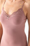Women's Lace Detailed (Navy Blue-Claret Red-Rose-Each Color 2 Pieces) Thin Body-Hugging Strappy Undershirt 6-Piece Pack - 4